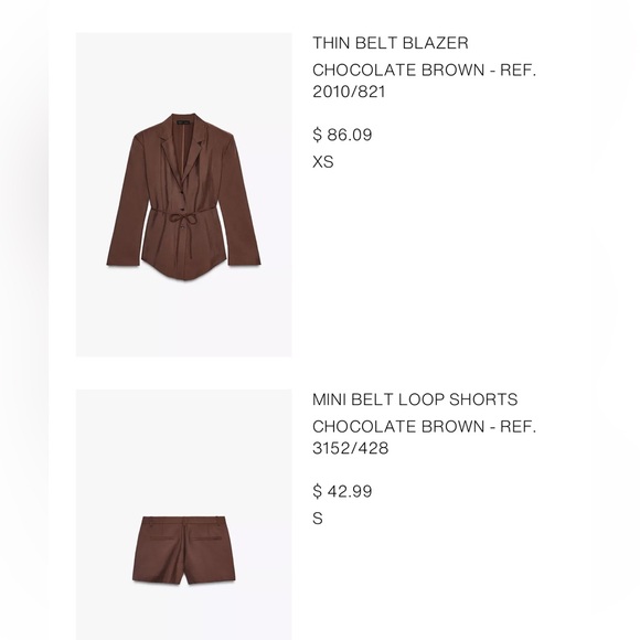 Zara set.Blazer and Women's Shorts